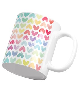 ماگ سرامیکی قلب رنگین