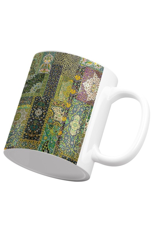 ماگ سرامیکی فرش چهل تیکه یشمی