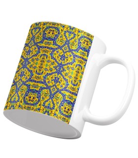 ماگ سرامیکی فرش کاشی زرد