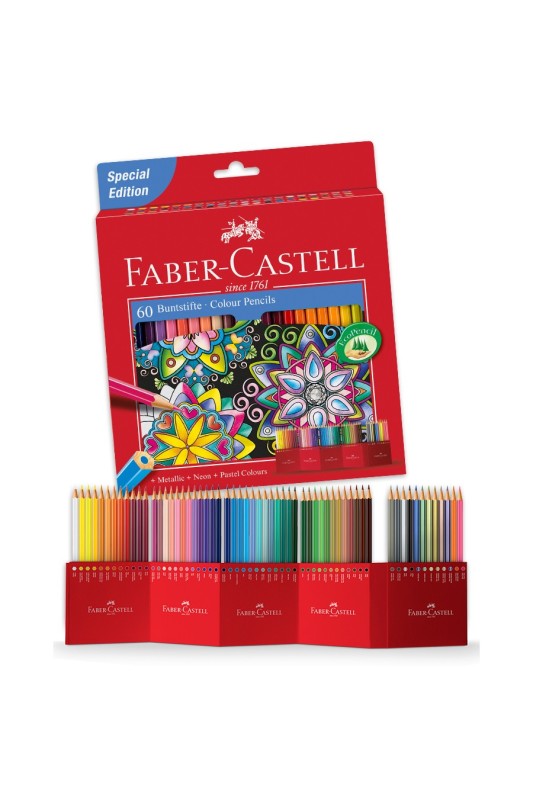 مداد رنگی 60 رنگ مقوایی کلاسیک فابرکاستل