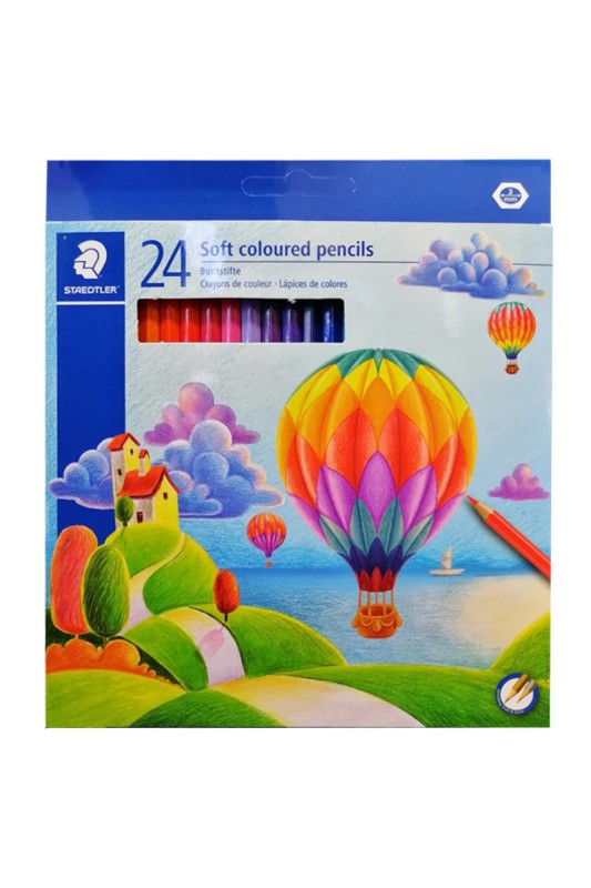 مداد رنگی 24 رنگ مقوایی استدلر