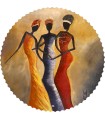 رومیزی دایره نقاشی دختران افریقایی