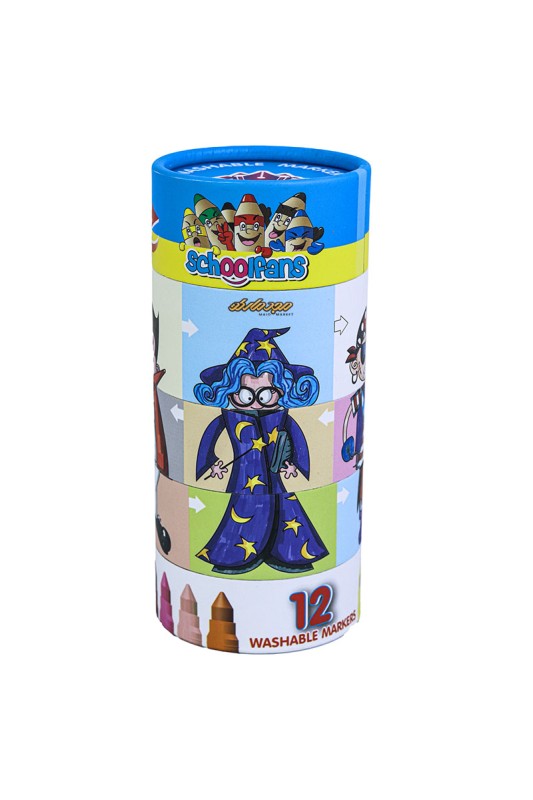 ماژیک نقاشی  12 رنگ جامبو استوانه پازلی اسکول فنس