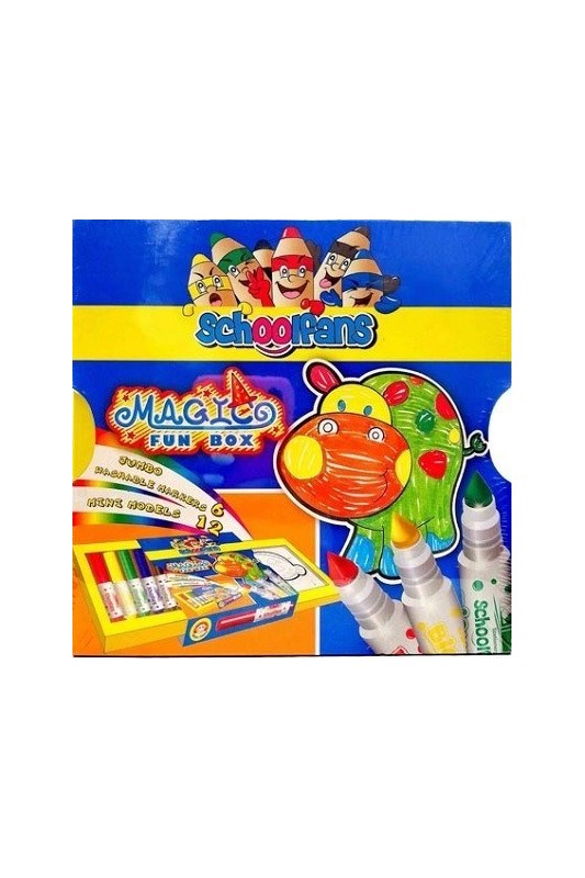 ست نقاشی ماژیک 6 رنگ همراه با الگو اسکول فنس