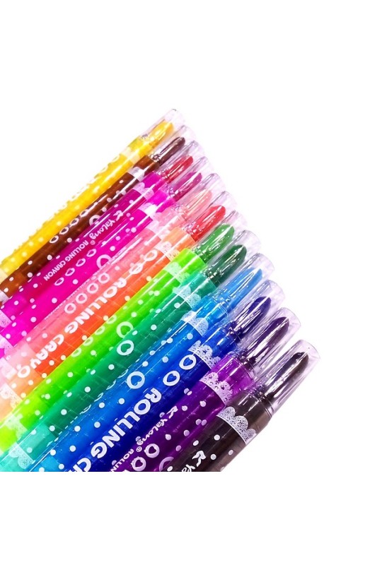 مداد شمعی  12 رنگ پیچی یالونگ