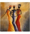 رومیزی مربع مخمل نقاشی دختران افریقایی