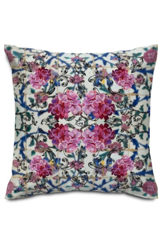 کوسن مخمل گل کاغذی