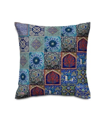 کوسن مخمل کاشی مرکب