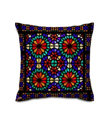 کوسن شیشه رنگی قاب دار