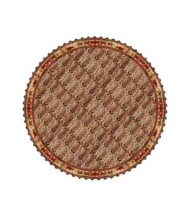 رومیزی مخمل دایره ترمه بته جقه