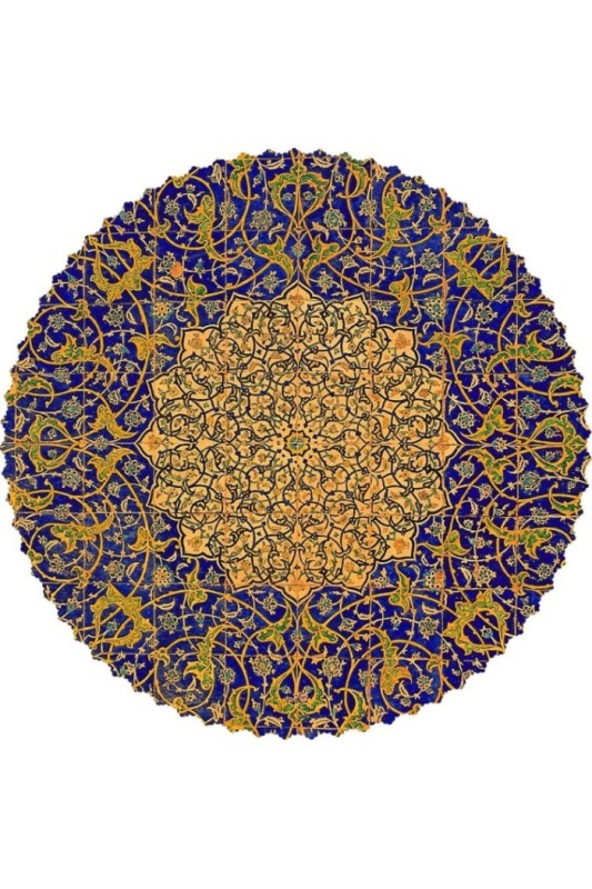 رومیزی مخمل گرد زرین