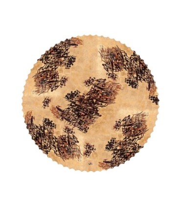 رومیزی مخمل گرد خط نقاشی