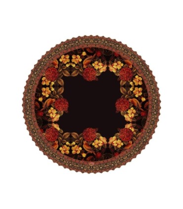 رومیزی سنتی مخمل گرد گل مرغ