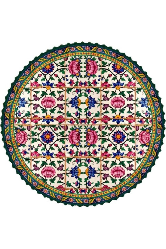 رومیزی مخمل گرد لوتوس