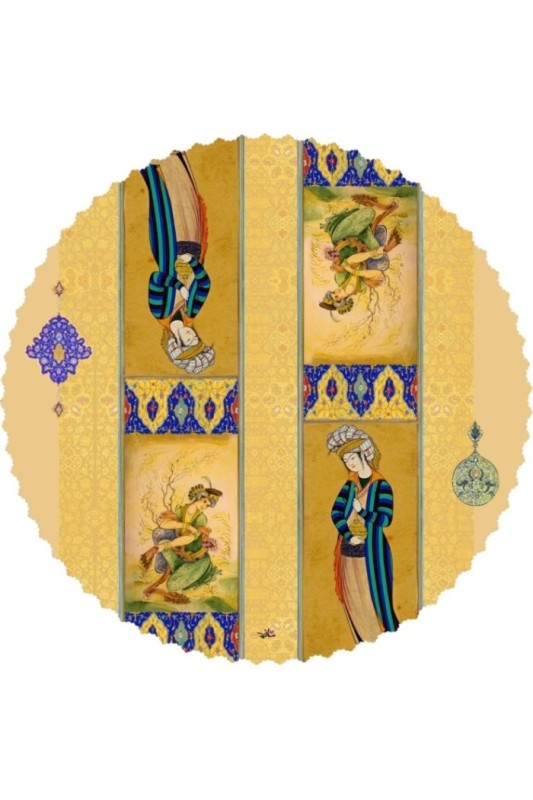 رومیزی مخمل دایره مینیاتور معشوق