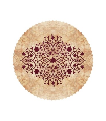 رومیزی مخمل دایره گل چرمی