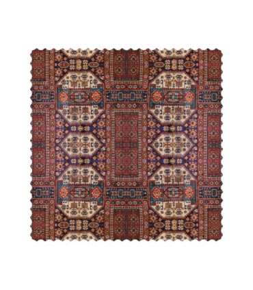 رومیزی مخمل مربع فرش بافت گل قشقایی