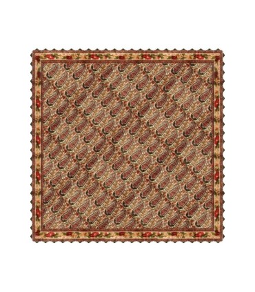 رومیزی مخمل مربع ترمه بته جقه