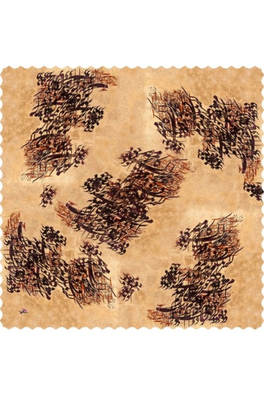 رومیزی مخمل مربع خط نقاشی