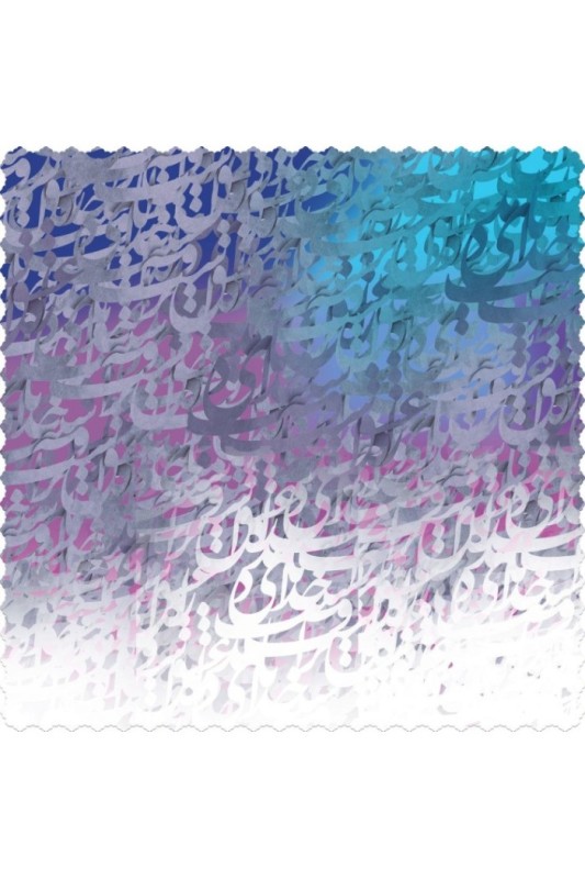 رومیزی مخمل مربع سیاه مشق رنگین