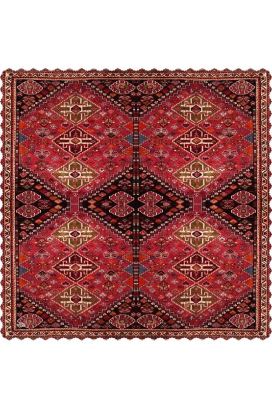 رومیزی مخمل مربع فرش قشقایی