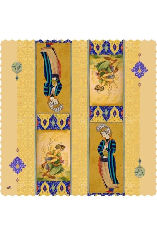 رومیزی مربع مینیاتور معشوق