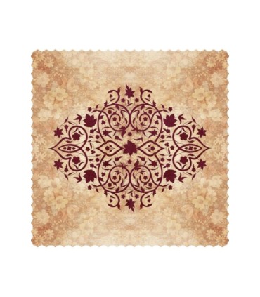 رومیزی مخمل مربع گل چرمی