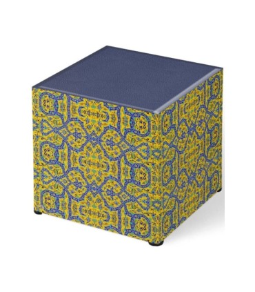 پاف مخمل فرش کاشی زرد