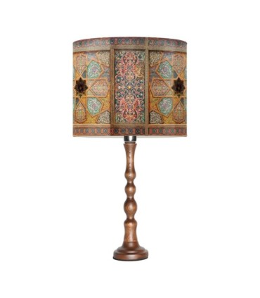 آباژور پایه کوتاه چوبی سقف چوب و چرم