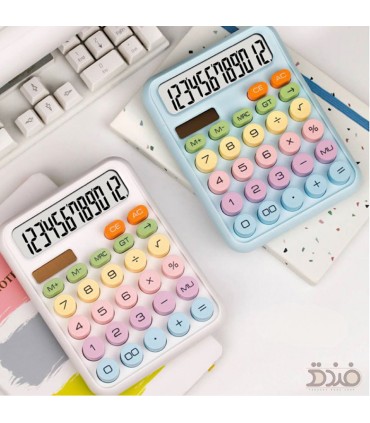 ماشین حساب فانتزی دکمه رنگی (پینترستی) پاستلی، مدل KK-2688
